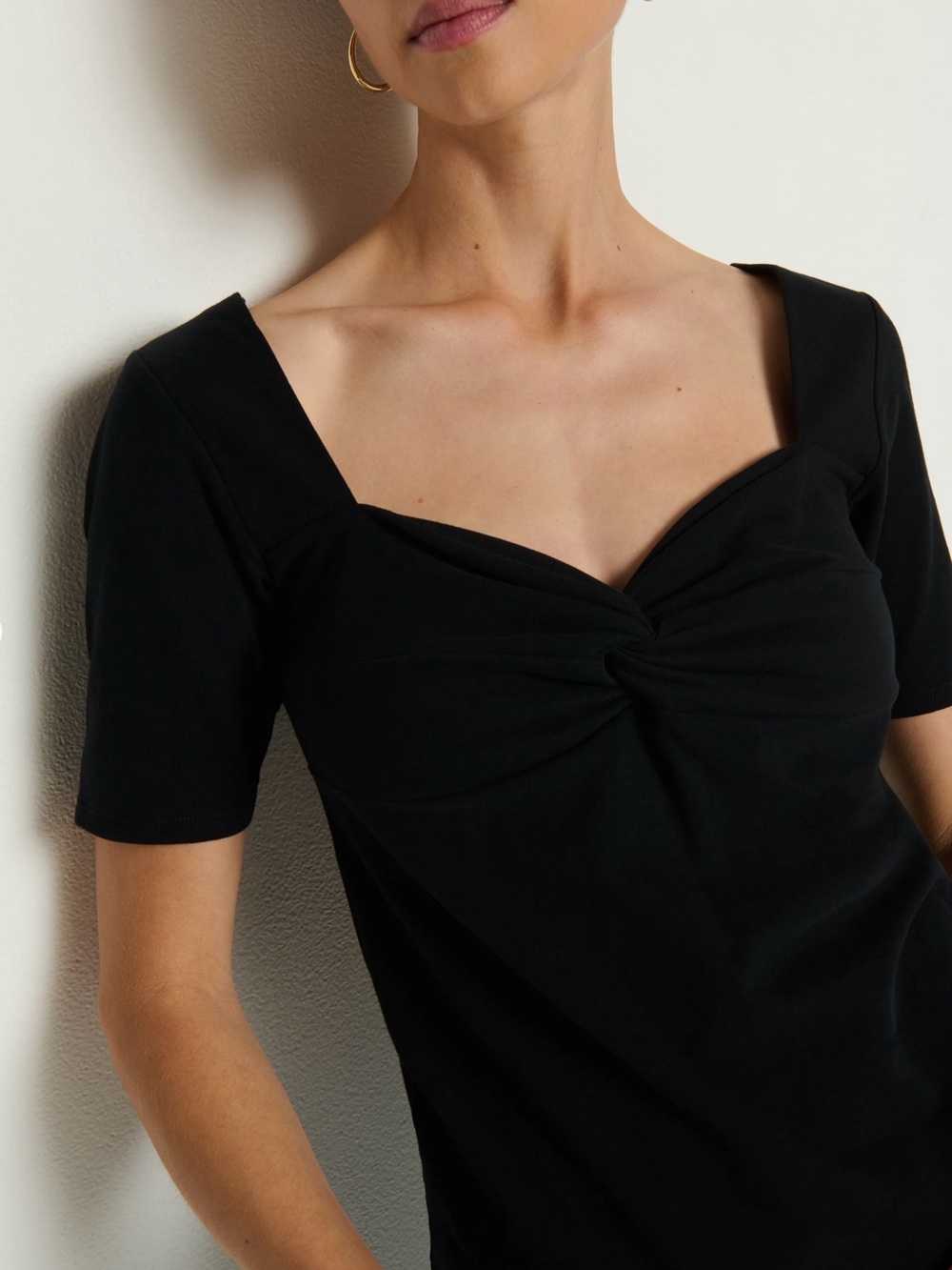 Nation LTD Lana Twisted Top Jet Black Pima Cotton XL & XXL NWT